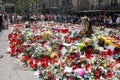 People reunited on Barcelona`s Rambla after terrorist atack.