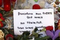 People reunited on Barcelona`s Rambla after terrorist atack.