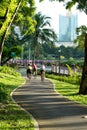 people ride on the bicycle lane Royalty Free Stock Photo