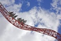 People Ride on a Roller Coaster in Dreamworld