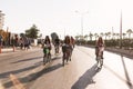 People riding bicycles with baloons and fancy stuff in Izmir and on the day of Fancy Woman bike tour