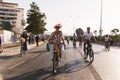 People riding bicycles with baloons and fancy stuff in Izmir and on the day of Fancy Woman bike tour