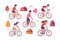 People riding bikes