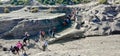 People Riding Horse At Mt Bromo Against Sky