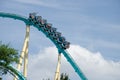 People riding the Kraken Roller Coaster - Seaworld, Orlando
