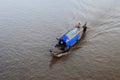 People riding the motorboat on Mekong River in Angiang, Vietnam