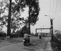 People riding scooters on street in Sadek, Vietnam