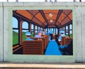People Riding On A Train Mural On James Road in Memphis, Tennessee.