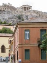 People on road to Athenian Acropolis in Plaka Royalty Free Stock Photo