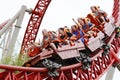 People on roller coaster Royalty Free Stock Photo