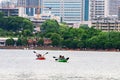 People rowing in West Lake Park