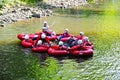 People in rubber canoes, Matlock Bath.