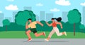 People run in morning vector concept