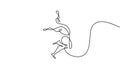 People run one line drawing, gesture abstract winner. Runner hand drawn minimalist vector illustration, simple line art