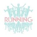 People run, Runner ,Marathon running, Team work running, Group of people running with text running Royalty Free Stock Photo