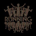 People run, Runner ,Marathon running, Team work running,