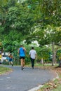 The people running exercise for health in the BangYai park , Non