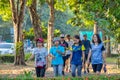 The people running exercise for health in the BangYai park , Non