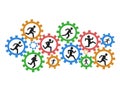 People running gears Royalty Free Stock Photo