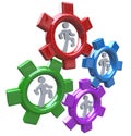 People Running in Gears Teamwork and Progress Royalty Free Stock Photo