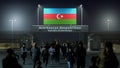 People runs away from Republic of Azerbaijan. Through the border checkpoint gate at night - 3D rendered