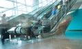 People rush on escalator motion blurred Royalty Free Stock Photo