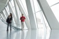 People Rushing through Corridor, Motion Blur Royalty Free Stock Photo