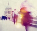 People Rushing in London Walking Commuter Concept Royalty Free Stock Photo