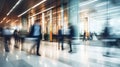 People rushing in office lobby with motion blur Royalty Free Stock Photo