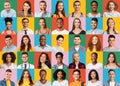 People& x27;s Diversity. Set Of Happy Multicultural Men And Women& x27;s Portraits Royalty Free Stock Photo