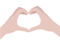 People`s hands in the shape of a heart. Friendship, love, togetherness, team work.  illustration Royalty Free Stock Photo