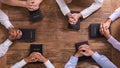 People`s Praying Hands On Holy Bible Royalty Free Stock Photo