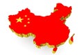 People's Republic of China map with flag Royalty Free Stock Photo