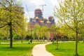 People`s Salvation Cathedral Catedrala Mantuirii Neamului as seen from Izvor Park Parcul Izvor in Bucharest, Romania Royalty Free Stock Photo