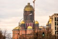People`s Salvation Cathedral Catedrala Mantuirii Neamului construction site. Christian orthodox cathedral detail view. Buchares Royalty Free Stock Photo