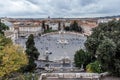 People`s Square Piazza del Popolo top wiew, aerial view in Rome, Italy, Royalty Free Stock Photo