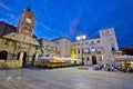 People's square in Zadar night view Royalty Free Stock Photo