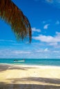 People sailing on the boat on the ocean under the blue sky Royalty Free Stock Photo