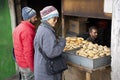 People sale and buy bread from local shop in bazaar or market Leh Ladakh village at Himalayan valley in Jammu and Kashmir, India Royalty Free Stock Photo