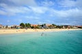 Sunny day, at the beach in Santa Maria, Sal Island, Cape Verde Royalty Free Stock Photo