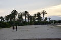 People on a sandy beach in the city of Paracas. Peru Royalty Free Stock Photo