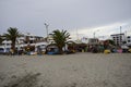 People on a sandy beach in the city of Paracas. Peru Royalty Free Stock Photo