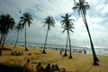 People sat on Goa beach Royalty Free Stock Photo