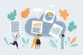 People save theirs files in cloud storage. remote team work, operation Royalty Free Stock Photo