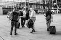 People say goodbye at at Danylo Halytskyi International Airport Royalty Free Stock Photo