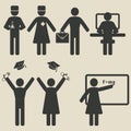 People science education icons Royalty Free Stock Photo