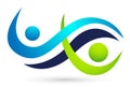 Swimming sea wave water wave winning swimming logo team work celebration wellness icon vector designs on white background Royalty Free Stock Photo