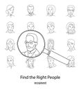 People search square vector concept