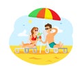 People by Seaside Drinking Cocktails, Sunny Beach Royalty Free Stock Photo