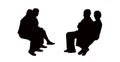 People seated outdoor silhouettes set 11